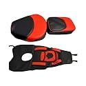 Pure Biking Red Seat Cover + Tank Cover with Rear Handle Foam Compatible with RE Classic 350/500cc Set of 4 Model 2012 to 2020