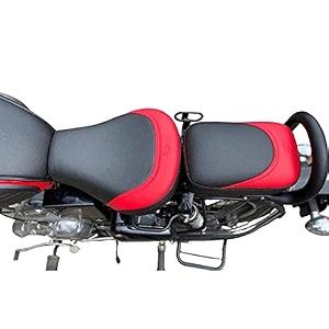 pure biking split seat cover front amp rear redblack compatible with classic 350500 cc 2012 to 2020 models