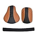 Pure Biking Stylish Design Seat Cover with Back Rest Foam Combo Compatible with Classic 350cc (2012-2020) Tan &amp; Black