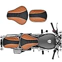 Pure Biking Stylish Seat Cover Compatible with RE Classic 350/500cc (Tan with Black) 2012 to 2020