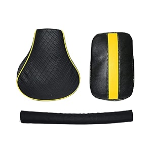 pure biking seat cover diamond stitched with reat handle foam combo set of 3 compatible with re classic 350500cc 2012 to 2020