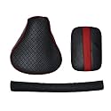 Pure Biking Diamond Design Seat Cover with Back Rest Foam Combo Set of 3 Compatible with RE Classic 350/500cc (2012 to 2020)