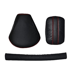pure biking stylish red strip seat cover with back rest foam combo set of3 compatible with classic 350cc 2012-2020