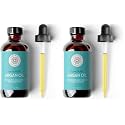 Pure Body Naturals Argan Oil for Skin and Face - 4 fl oz Cold Pressed, Light, Non-Greasy, Nourishing Pure Argan Oil for Hair - Aceite de Argan (Pack of 2)