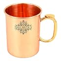 INDIAN ART VILLA Pure Copper Mathat Shaped Hammered Design Moscow Mule Beer Mug Cup, Volume-400ML