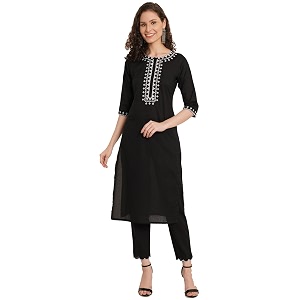 Pure Cotton Embroidered Women Kurta and Pant