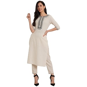 Pure Cotton Embroidered Women Kurta and Pant