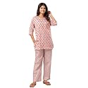 Pure Cotton Printed Night Suit Top and