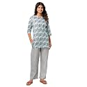 Pure Cotton Printed Night Suit Top and