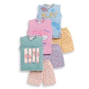 Pure Cotton Sleeveless T-Shirt and Half Pant