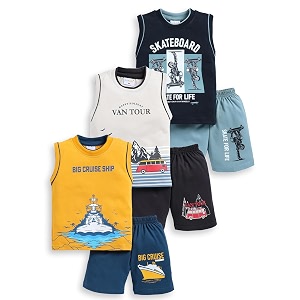 Pure Cotton Sleeveless T-Shirt and Half Pant