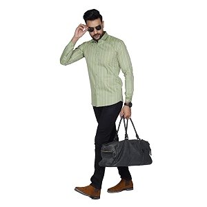 Pure Cotton Solid Slim Fit Semi Casual