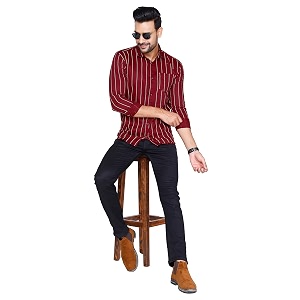 Pure Cotton Solid Slim Fit Semi Casual