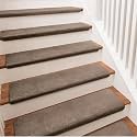 PURE ERA Bullnose Carpet Stair Treads Ultra Plush Brown 7 Pcs