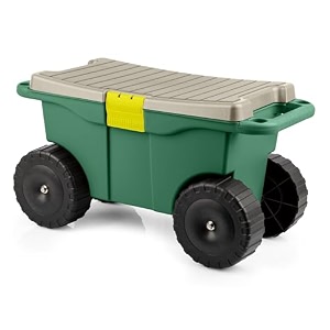 pure garden 75-mj2011 2034 plastic garden storage cart amp scooter