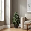 Pure Garden Artificial Boxwood Topiary, Green, 17” x 36”