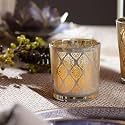 Pure Home + Living Gold Patterned Pearl Finish Votive - Small for Diwali Christmas (Pack of 1) Diwali Votives, Corporate Gifts, Home Decor Gift