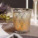 Pure Home + Living Gold Patterned Pearl Finish Votive - Large for Diwali Christmas (Pack of 1) Votives, Corporate Gifts, Home Decor Gift