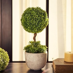 pure home  living  artificial planter  plastic  green  small - 14 x 14 x 36 cm  artificial planter with plastic pot  decorative home office gift  single