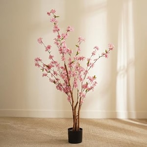 pure home  living pink artificial flower plant with pot plastic wire fake plants small mini decorative home office or gift wild artificial plant with pot 15x15x130 cm pack of 1