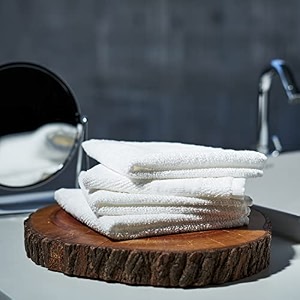 pure home  living set of 8 cotton face towel white