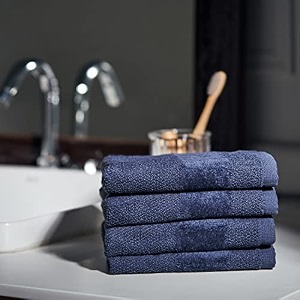 pure home  living set of 8 cotton face towel blue