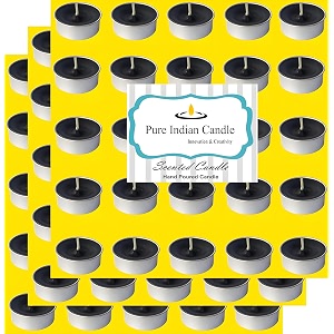 pure indian candle handmade black cinnamon fragrance solid tea light candle pack of 75 pictl202219