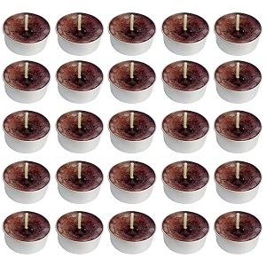 pure indian candle handmade chocolate fragrance brown mottled tea light candle pack of 25 pictl202222
