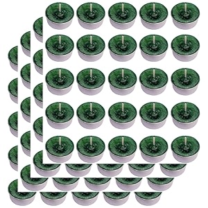 pure indian candle handmade citronella and camphor fragrance green mottled tea light candle pack of 100 pictl202240