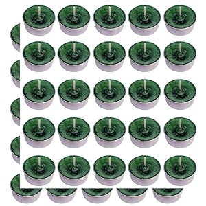 pure indian candle handmade citronella and camphor fragrance green mottled tea light candle pack of 50 pictl202238