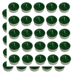 pure indian candle handmade citronella and camphor fragrance green solid tea light candle pack of 50 pictl202243