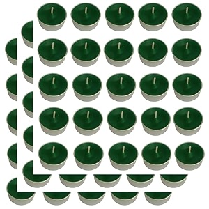 pure indian candle handmade citronella and camphor fragrance green solid tea light candle pack of 75 pictl202244