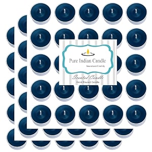 pure indian candle handmade evergreen forest fragrance aqua tea light candle pack of 75 pictl202204