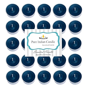 pure indian candle handmade evergreen forest fragrance aqua tea light candle pack of 25 pictl202202