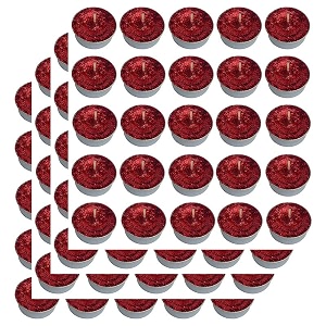 pure indian candle handmade fresh cut roses fragrance red glitter tea light candle pack of 100 pictl202275