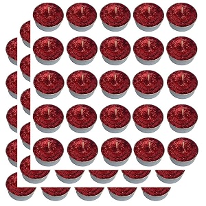 pure indian candle handmade fresh cut roses fragrance red glitter tea light candle pack of 75 pictl202274