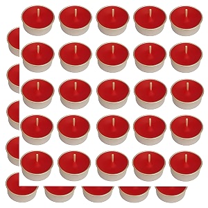 pure indian candle handmade fresh cut roses fragrance red solid tea light candle pack of 50 pictl202268