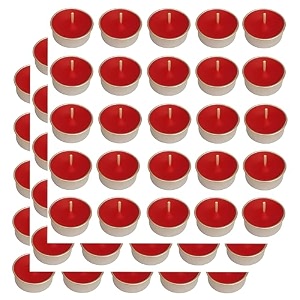 pure indian candle handmade fresh cut roses fragrance red solid tea light candle pack of 75 pictl202269