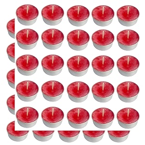 pure indian candle handmade fresh cut roses fragrance red mottle tea light candle pack of 50 pictl202278