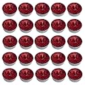 Pure Indian Candle Handmade Fresh Cut Roses Fragrance Red Glitter Tea Light Candle (Pack of 25) PICTL202272