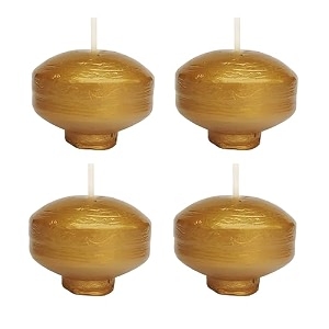 floating candles for decoration coconut vanilla scented nugget candles for home decor water bowl spa gifting amp festive use  golden  long burning 810 hrs  pack of 4