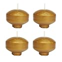 Floating Candles for Decoration, Coconut Vanilla Scented Nugget Candles for Home Decor, Water Bowl, Spa, Gifting & Festive Use | Golden | Long Burning 8–10 Hrs | Pack of 4