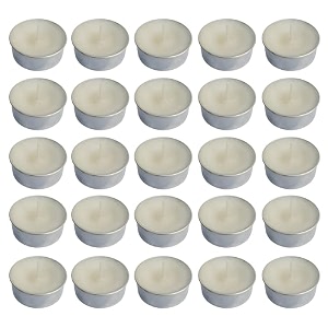 pure indian candle handmade jasmine fragrance white mottled tea light candle pack of 25 pictl202282