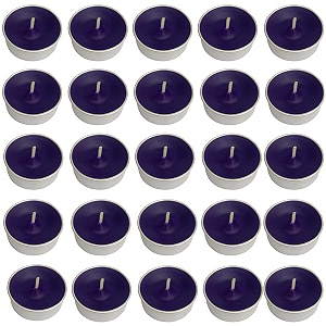pure indian candle handmade lavender fragrance purple solid tea light candle pack of 25 pictl202262