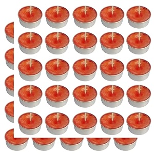 pure indian candle handmade pomelo fragrance orange mottled tea light candle pack of 50 pictl202258