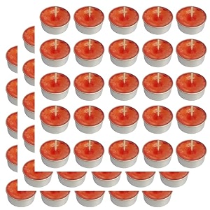 pure indian candle handmade pomelo fragrance orange mottled tea light candle pack of 75 pictl202259