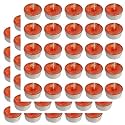 Pure Indian Candle Handmade Pomelo Fragrance Orange Mottled Tea Light Candle (Pack of 75) PICTL202259