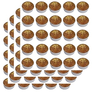 pure indian candle handmade sandalwood amber fragrance golden glitter tea light candle pack of 100 pictl202235