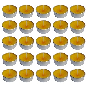 pure indian candle handmade sandalwood amber fragrance yellow mottled tea light candle pack of 25 pictl202292
