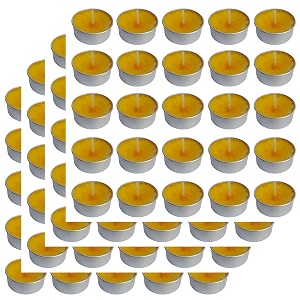 pure indian candle handmade sandalwood amber fragrance yellow mottled tea light candle pack of 100 pictl202295